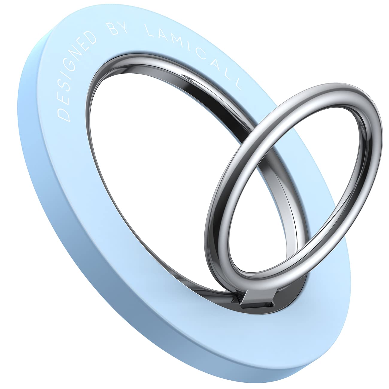 Magnetic Phone Ring Holder for Mag Safe   Lamicall Magnetic Finger Phone Ring Stand Holder, Magnet Ring Grip, Compatible with iPhone 12 13, Pro, Pro Max, Mini, Mag safe Accessories, Sky Blue